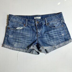 Heritage 1981 Blue Distressed Jean Short Shorts